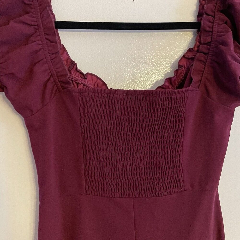 LA Hearts PacSun Women M Burgundy Y2K Square Neck Shirred Bodycon Mini Dress NWT - Picture 15 of 15